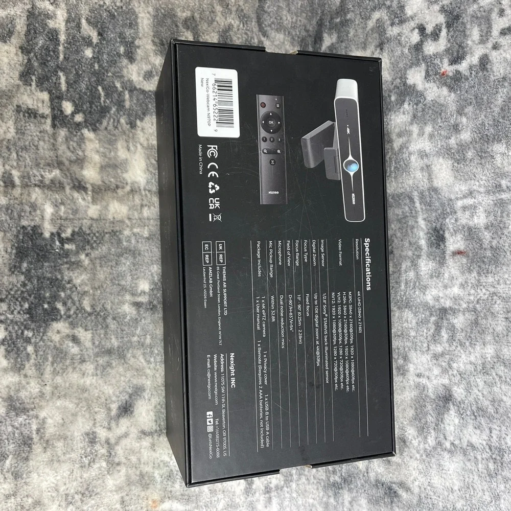 NexiGo N970P 4K AI Webcam AI-Powered ePTZ 10X Digital Remote Zoom New Open Box